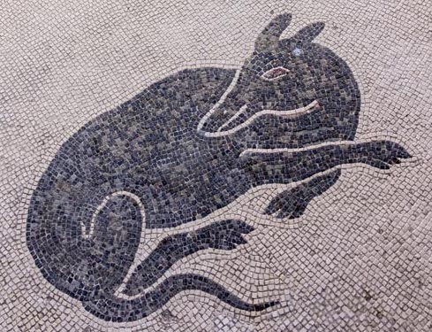 Roman mosaic of a dog