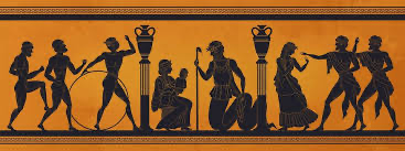 Black-figure Greek vase frieze